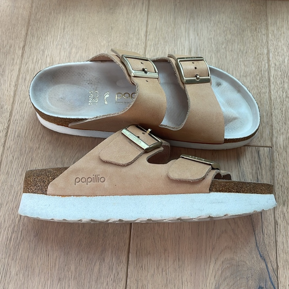 Birkenstock Papillo Arizona Platform Leather Sandal 38 7-7.5